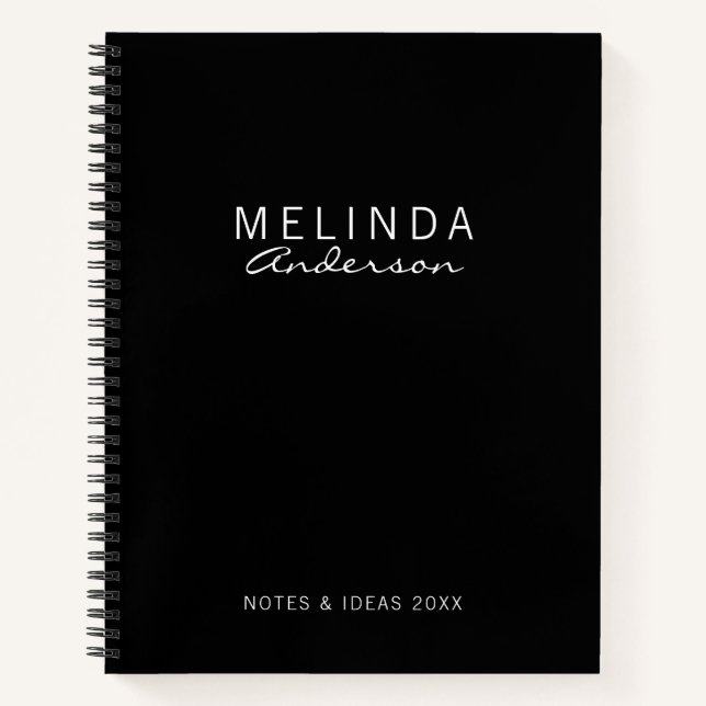 Professional Modern Black and White Notebook (Front)