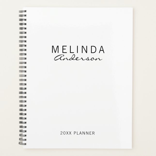 Professional Modern Black and White Planner (Front)