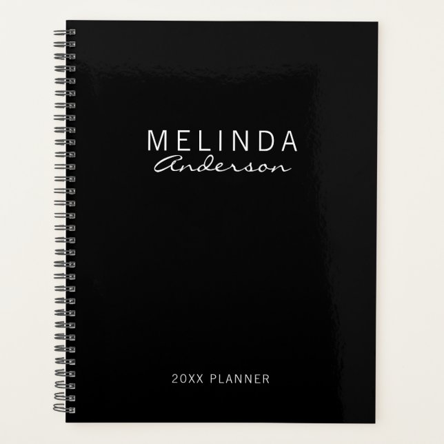 Professional Modern Black and White Planner (Front)
