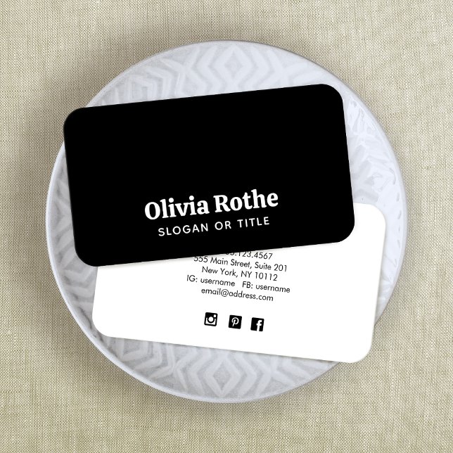 Professional  Modern Black Business Card (Creator Uploaded)