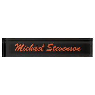 Professional Modern Black Business Desk Nameplate