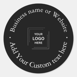 Professional Modern Black Custom Business Logo  Classic Round Sticker