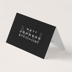 Professional Modern Black Folded Business Card