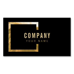 Professional Modern Black gold Foil Elegant Magnetic Business Card
