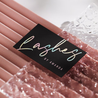 Professional Modern Black Lashes Business Card