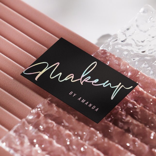 Professional Modern Black Makeup Artist Business Card (Creator Uploaded)