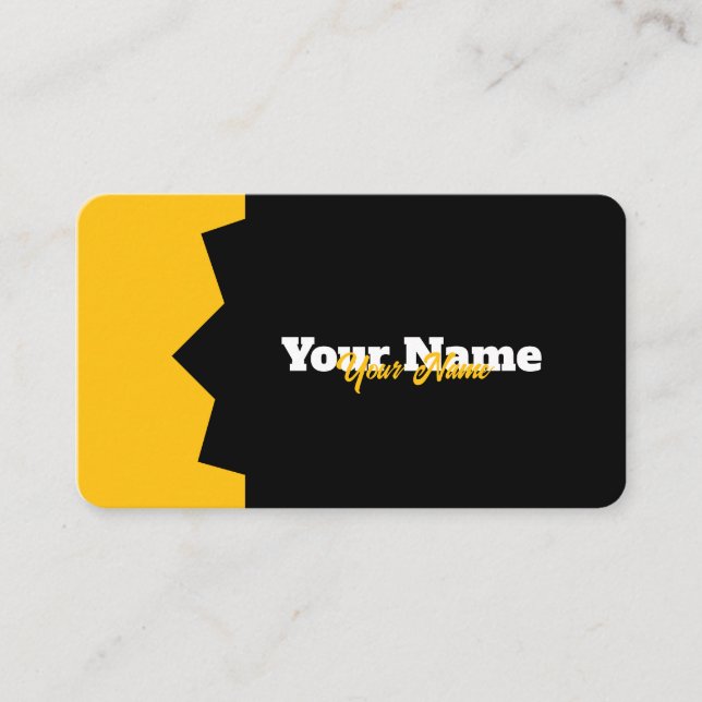 Professional Modern Black Yellow Design Business Card (Front)