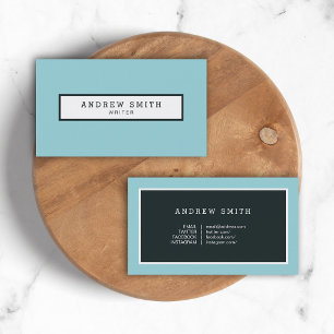 Professional Modern Blue Writer Social Media Business Card