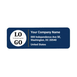 Professional Modern Bold Color Custom Logo Return Address Label