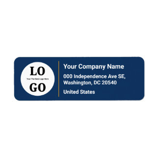 Professional Modern Bold Colour Custom Logo Return Address Label