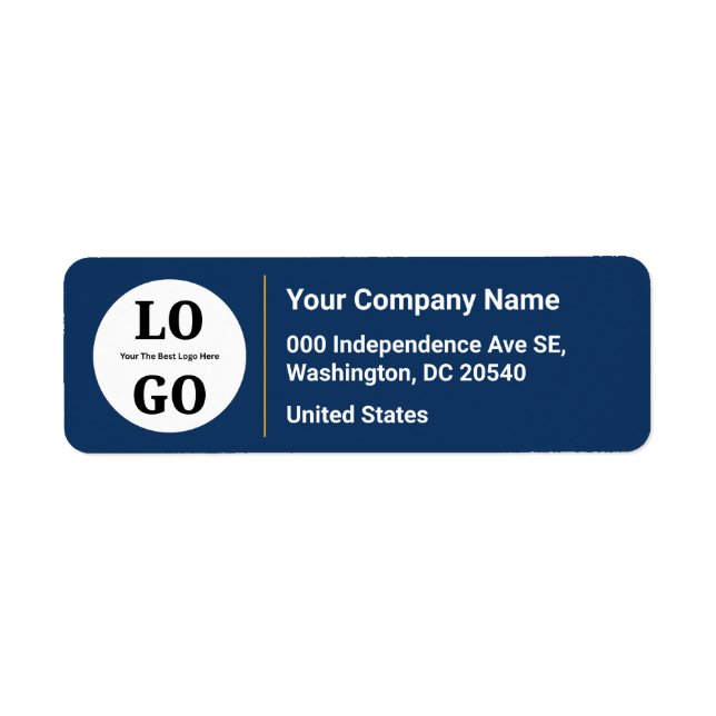 Professional Modern Bold Colour Custom Logo Return Address Label (Front)