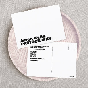 Professional Modern Bold Typography QR Code Postcard