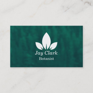 Professional Modern Botanist Green & White Business Card