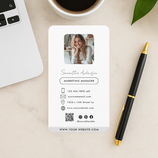 Professional Modern Business Card with Photo & QR  (Creator Uploaded)