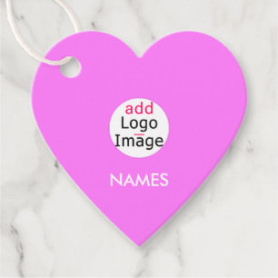 Professional Modern Business Custom Brand Heart Favour Tags