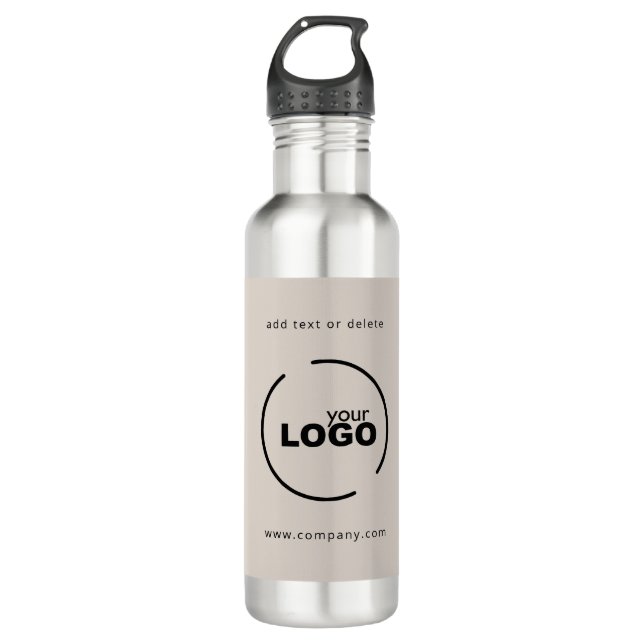 Professional Modern Business Logo Beige 710 Ml Water Bottle (Front)