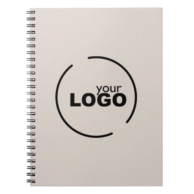 Professional Modern Business Logo Beige Notebook (Front)