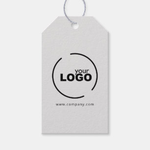 Professional Modern Business Logo Grey Gift Tags