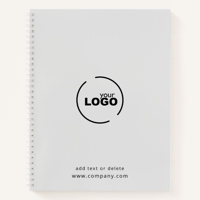 Professional Modern Business Logo Grey Notebook (Front)
