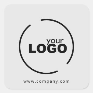Professional Modern Business Logo Grey Square Sticker
