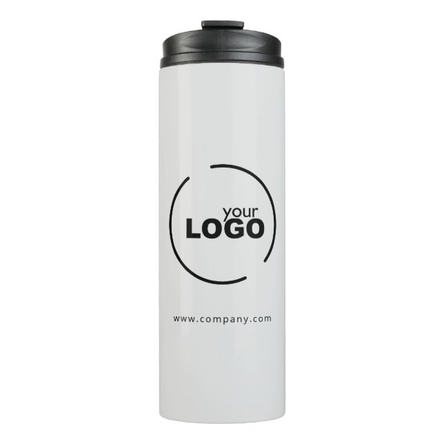 Professional Modern Business Logo Light Grey Thermal Tumbler (Front)