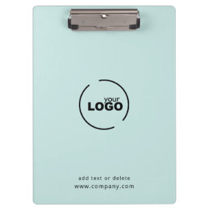 Professional Modern Business Logo Light Turquoise Clipboard