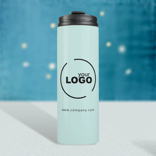 Professional Modern Business Logo Light Turquoise Thermal Tumbler (Creator Uploaded)