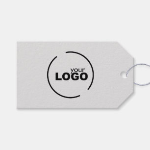 Professional Modern Business Logo QR Code Grey Gift Tags