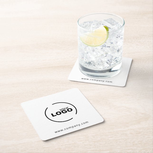 Professional Modern Business Logo Square Paper Coaster (Insitu)