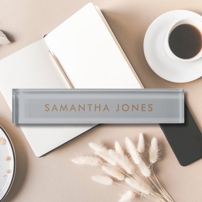  Professional Modern Classy Office Name Plate (Personalised Professional Modern Grey Office Nameplate
)
