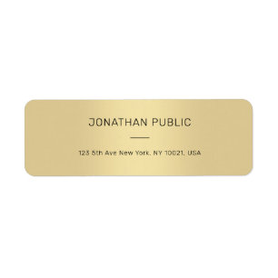 Professional Modern Clean Chic Gold Return Address Label