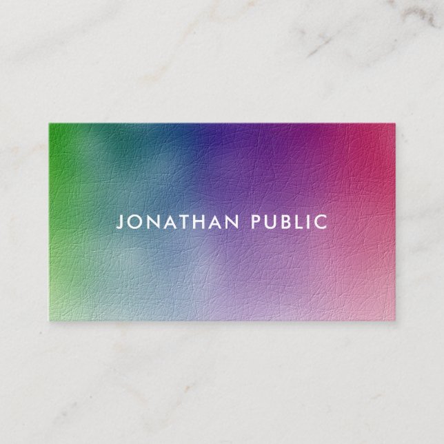 Professional Modern Colourful Minimalist Elegant Business Card (Front)