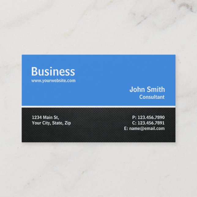 Professional Modern Computer Repair Blue Plain Business Card (Front)