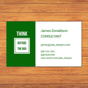 Professional modern consultant dark green business card