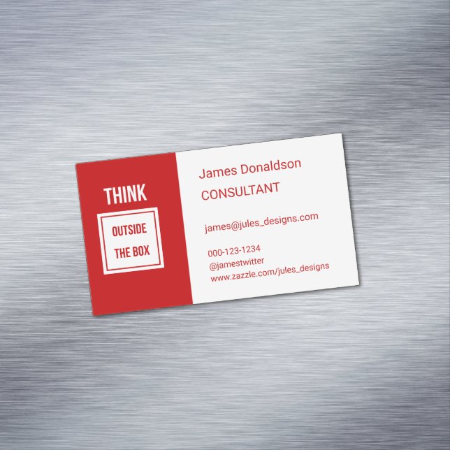 Professional modern consultant red 	Magnetic business card (In Situ)