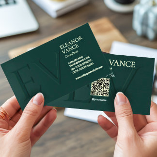 Professional Modern Contemporary Minimalist Green  Business Card