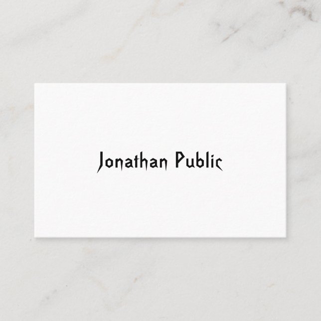 Professional Modern Cool Trendy Script Template Business Card (Front)