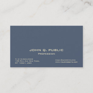 Professional Modern Dark Blue Premium Pearl Finish Business Card