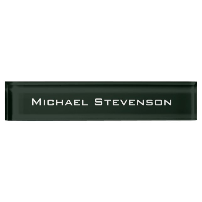 Professional Modern Dark Green Business Nameplate (Front)