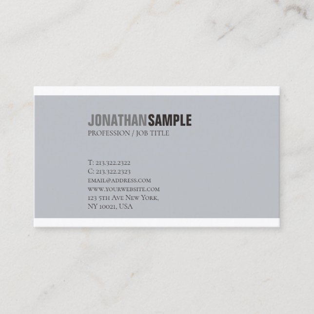 Professional Modern Design Chic Smart Plain Luxury Business Card (Front)
