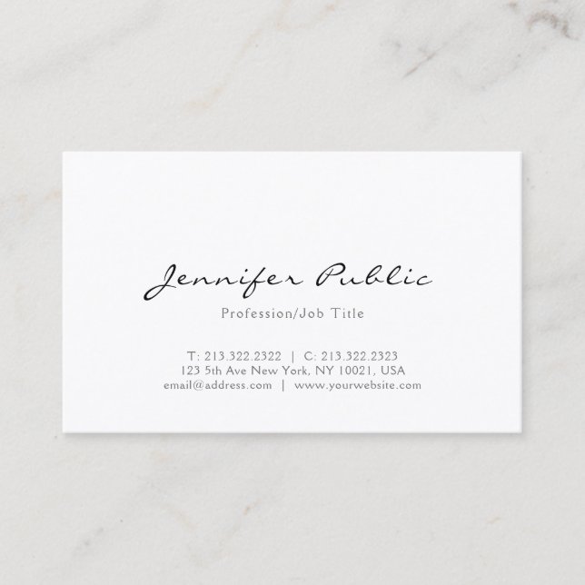 Professional Modern Design Elegant Simple Plain Business Card (Front)