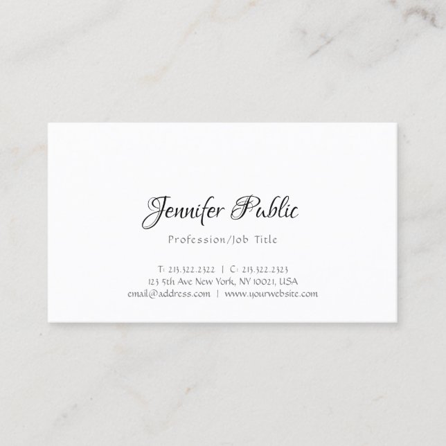 Professional Modern Design Elegant Simple Template Business Card (Front)
