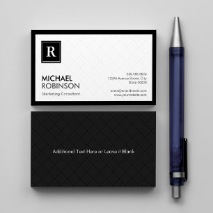 Professional Modern Diamond Grid Monogram Logo Business Card