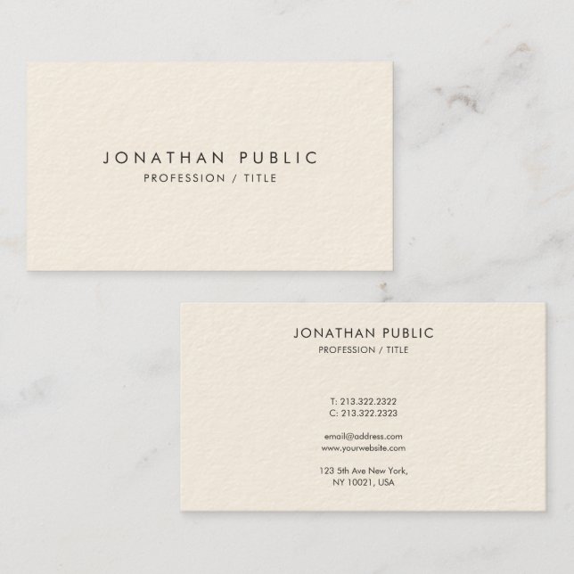 Professional Modern Easy to Make Template Luxury Business Card (Front/Back)