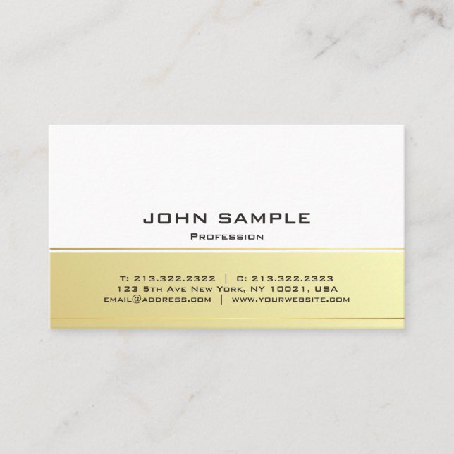 Professional Modern Elegant Black and Gold Matte Business Card (Front)