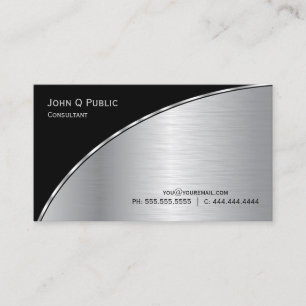 Professional Modern Elegant Black and Silver Business Card