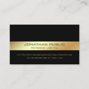 Professional Modern Elegant Black Gold Design Business Card