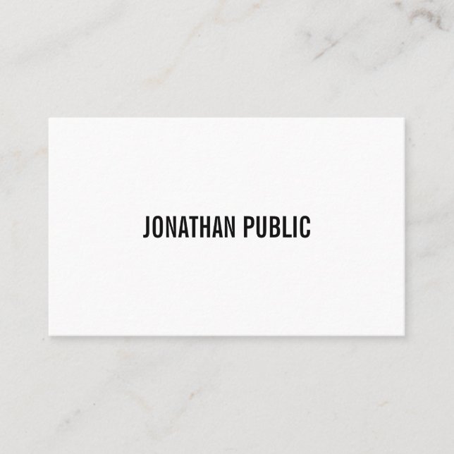 Professional Modern Elegant Black White Sleek Chic Business Card (Front)