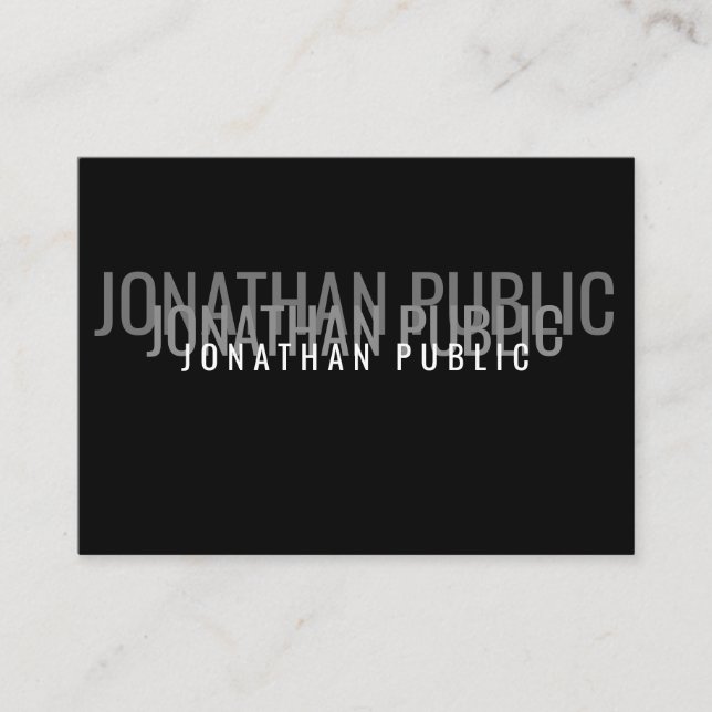 Professional Modern Elegant Black White Template Business Card (Front)