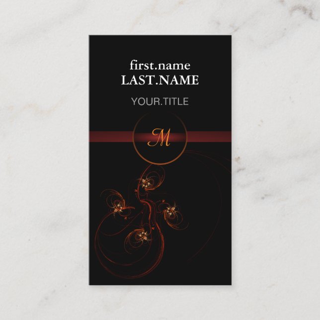 Professional Modern Elegant Cool Dark Business Card (Front)